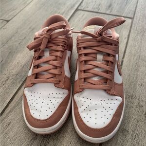 Nike Women's Low-Top Sneakers in Dusty Rose and White